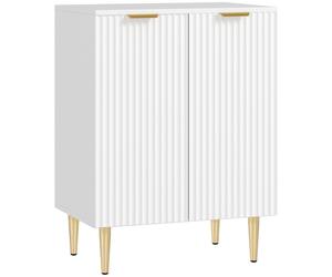 Homcom Sideboard Fluted 2 Doors White/Gold