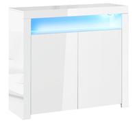 Homcom Sideboard High Gloss LED Lighting White