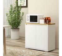 HOMCOM Stylish Storage: Kitchen Sideboard Cabinet with Double Doors & Adjustable Shelf, White Entryway Elegance Aosom UK