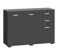 HOMCOM Sideboard, Modern Storage Cabinet with 2 Drawers, 3 Doors and Adjustable Shelves, Black
