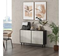 HOMCOM Sideboard Storage Cabinet for Living Room with Adjustable Shelves Black | TJ Hughes