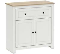 HOMCOM Sideboard Storage Cabinet, Modern Kitchen Cupboard with Adjustable Shelf, Drawer and Double Doors, Cream White