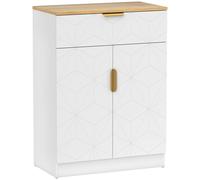 HOMCOM Sideboard Storage Cabinet, Modern Storage Cupboard with Drawer and Adjustable Shelf for Living Room, Kitchen, Dining Room, Entryway, White