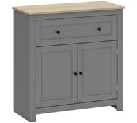 HOMCOM Sideboard Storage Cabinet, Morden Kitchen Cupboard with Adjustable Shelf, Drawer and Double Doors, Sideboard for Living Room, Dining Room, Hallway, Grey