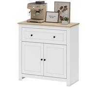 Homcom Sideboard Storage Cabinet With Adjustable Shelf, Drawer In White White