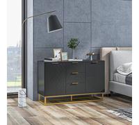 HOMCOM Sideboard Storage Cabinet with Adjustable Shelves, Black HOMCOM Black