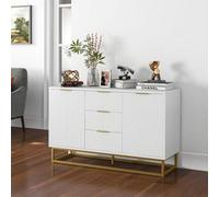 Modern Storage Cabinet Freestanding Cupboard with 3 Drawers for Dining Room