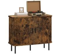 Homcom Sideboard Storage Cabinet With Sliding Doors Rustic Brown