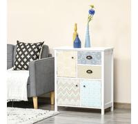 Homcom Sideboard Storage Chest Shabby Chic Cabinet Multi Purpose Entryway In White White One Size