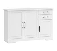 HOMCOM Sideboard with 2 Drawers Modern Storage Cabinet, Kitchen Cupboard with Adjustable Shelf and 3 Doors White