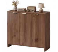 Homcom Sideboard With 3 Doors And Adjustable Shelves Kitchen Cupboard Brown Brown
