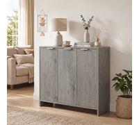 HOMCOM Sideboard Cabinet, Modern Storage Cabinet with 3 Doors and Adjustable Shelves for Living Room, Dining Room, Grey