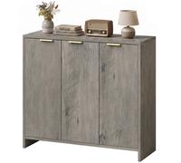 HOMCOM Sideboard Cabinet, Modern Storage Cabinet with 3 Doors and Adjustable Shelves for Living Room, Dining Room, Grey