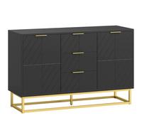HOMCOM Sideboard with 3 Drawers and Adjustable Shelves for Living Room - Black