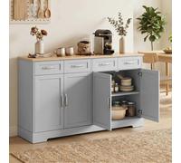Homcom Sideboard With 4 Drawers, 4 Doors And 2 Adjustable Shelves, Grey