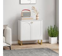 Homcom Sideboard With Adjustable Shelves & 2 Doors For Living Room, White White