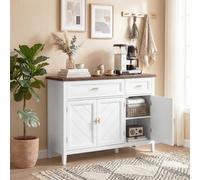 HOMCOM Sideboard with Drawers and Adjustable Shelves, White