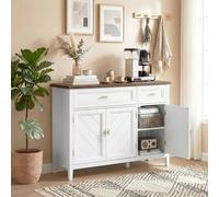 HOMCOM Sideboard with Drawers and Adjustable Shelves, White