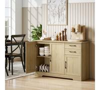 Homcom Sideboard With Soft-Close Doors, Modern Storage Cabinet Natural Natural