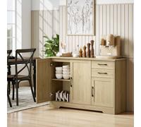 Homcom Sideboard With Soft-Close Doors, Modern Storage Cabinet Natural Natural