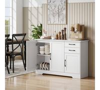 Homcom Sideboard With Soft-Close Doors, Modern Storage Cabinet White White