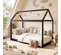 Homcom Single Bed Frame For 90Wx190D Cm Mattress, Pine Wood Frame, Black