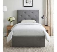 HOMCOM Single Bed Frame Gas Side Lift Under Bed Storage Dark Grey