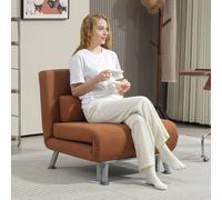 Homcom Single Folding 5 Position Convertible Sleeper Chair Bed In Brown Brown One Size