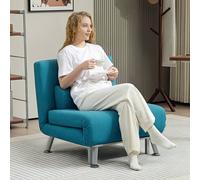 HOMCOM Folding 5 Position Convertible Sleeper Chair Bed Dark Blue