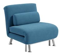 Single Sofa Bed Folding Chair Bed Metal Frame Padding Pillow HOMCOM Blue One Size