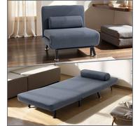 Homcom Single Folding 5 Position Convertible Sleeper Chair Sofa Bed In Dark Grey Dark Grey