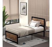 Homcom Single Size Metal Bed Frame W/ Headboard & Footboard, 97X195X103Cm