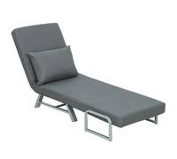 HOMCOM Single Sofa Bed, 3-in-1 Convertible Folding Chair Bed in Dark Grey | Size: Armchair HOMCOM Dark Grey Armchair