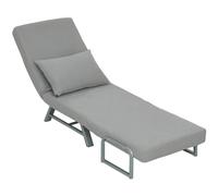 Homcom Single Sofa Bed, 3-In-1 Convertible Folding Chair Bed, Light Grey