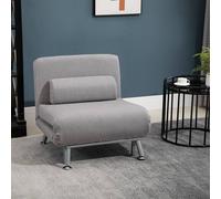 Homcom Single Sofa Bed Folding Chair Bed W/ Metal Frame Padding Pillow In Dark Grey Dark Grey One Size