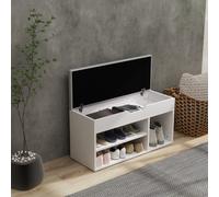 Homcom Sit-on Shoe Storage Unit W/ Hidden Compartment Handles Cream, Cream