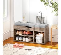 Homcom Sit-on Shoe Storage Unit W/ Hidden Compartment Handles Grey, Grey