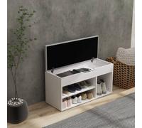 HOMCOM Sit-On Shoe Storage Unit w/ Hidden Compartment Handles in Cream HOMCOM Cream