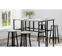 HOMCOM 6-Piece Industrial Bar Table Set, 2 Kitchen Tables with 4 Stools, Grey - Grey