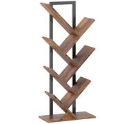HOMCOM Six-Section Tree Bookcase - Wood-Effect