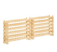 HOMCOM Six-Tier, 72 Bottle Wooden Wine Rack Set of 2 - Natural