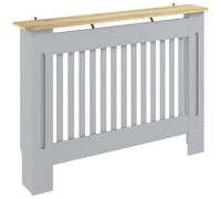 Homcom Radiator Cover Painted Slatted Mdf Cabinet Lined Grill 112X19X81Cm
