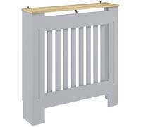 HOMCOM Slatted Radiator Cover Painted Cabinet 78L x 19W x 81H cm Grey
