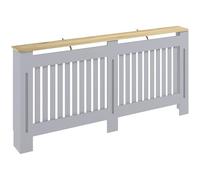 HOMCOM Radiator Cover Painted Slatted MDF Cabinet Lined Grill 172x19x81cm, Grey