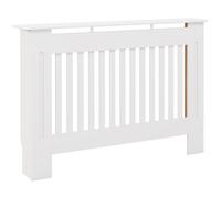 HOMCOM Radiator Cover Painted Slatted MDF Cabinet Lined Grill, White
