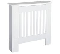 HOMCOM Slatted Radiator Cover Painted Cabinet MDF Lined Grill in White (78L x 19W x 81H cm) White