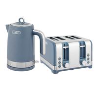 HOMCOM Sleek Textured Kettle and Four-Slice Toaster Set - Blue