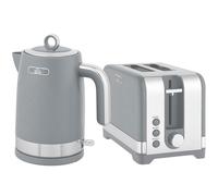 HOMCOM Sleek Textured Kettle and Toaster Set - Grey