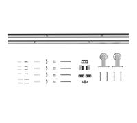 Homcom Sliding Barn Door Hardware Kit Smooth Quiet 6Ft/180Cm Sliver Tone In Silver Silver