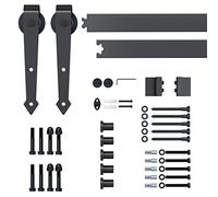 HOMCOM Sliding Door Kit for Single Barn Door Antique 6.6FT/200cm Black